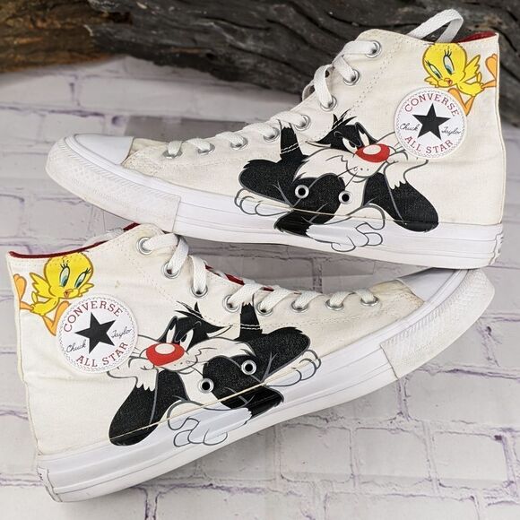 Converse Looney Tunes x Chuck Taylor All Star Hi 'Sylvester & Tweety' Sneakers - Picture 3 of 13